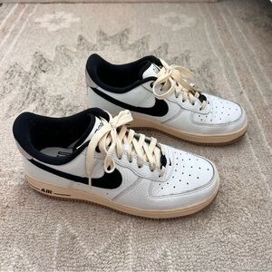 Nike Air Force One black and white and cream